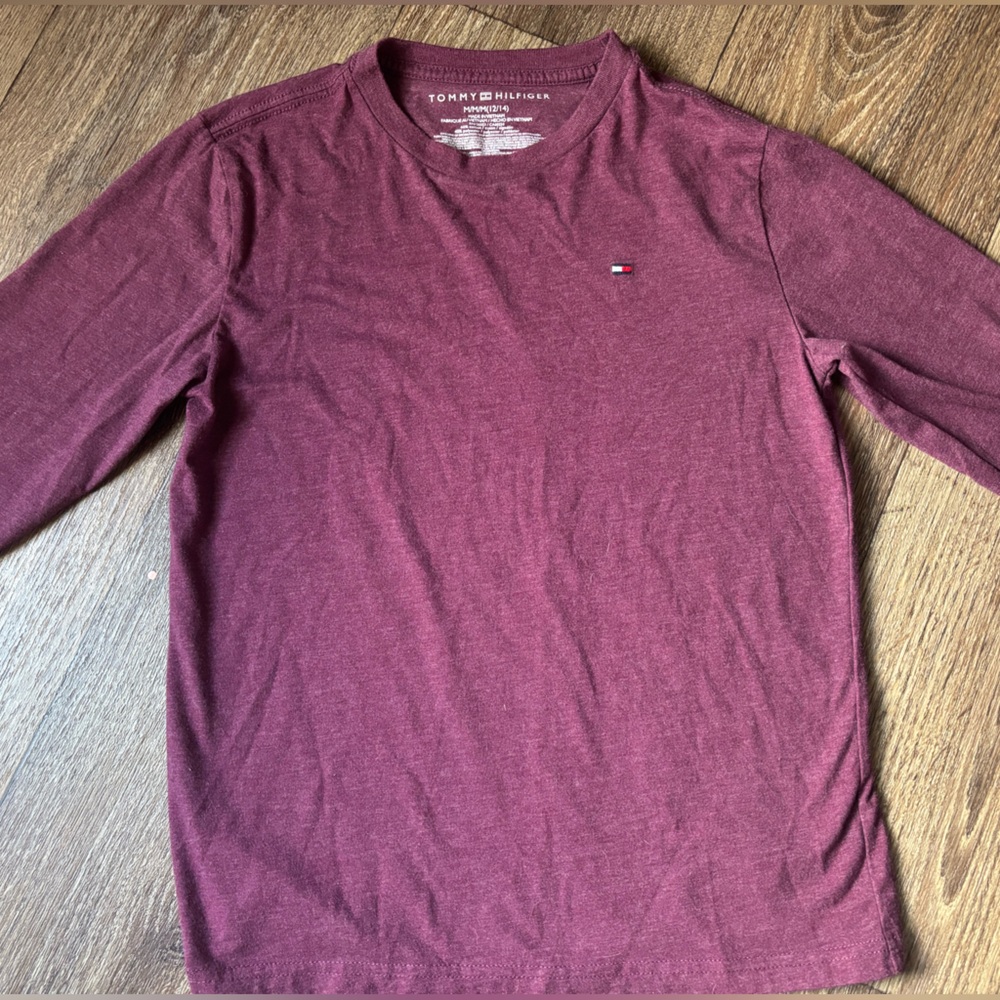 Tommy Hilfiger Burgundy/Maroon Long Sleeve Top